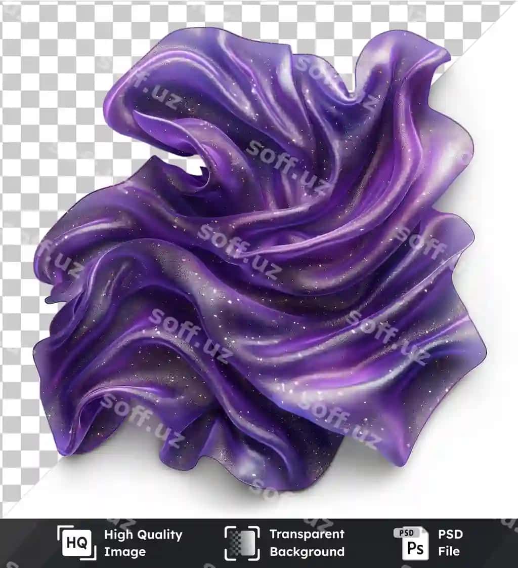 Psd rasm parlayotgan hinor to'lqalari vektor ramz hashmandal binafsha | Psd picture shimmering silk waves vector symbol luxurious purple