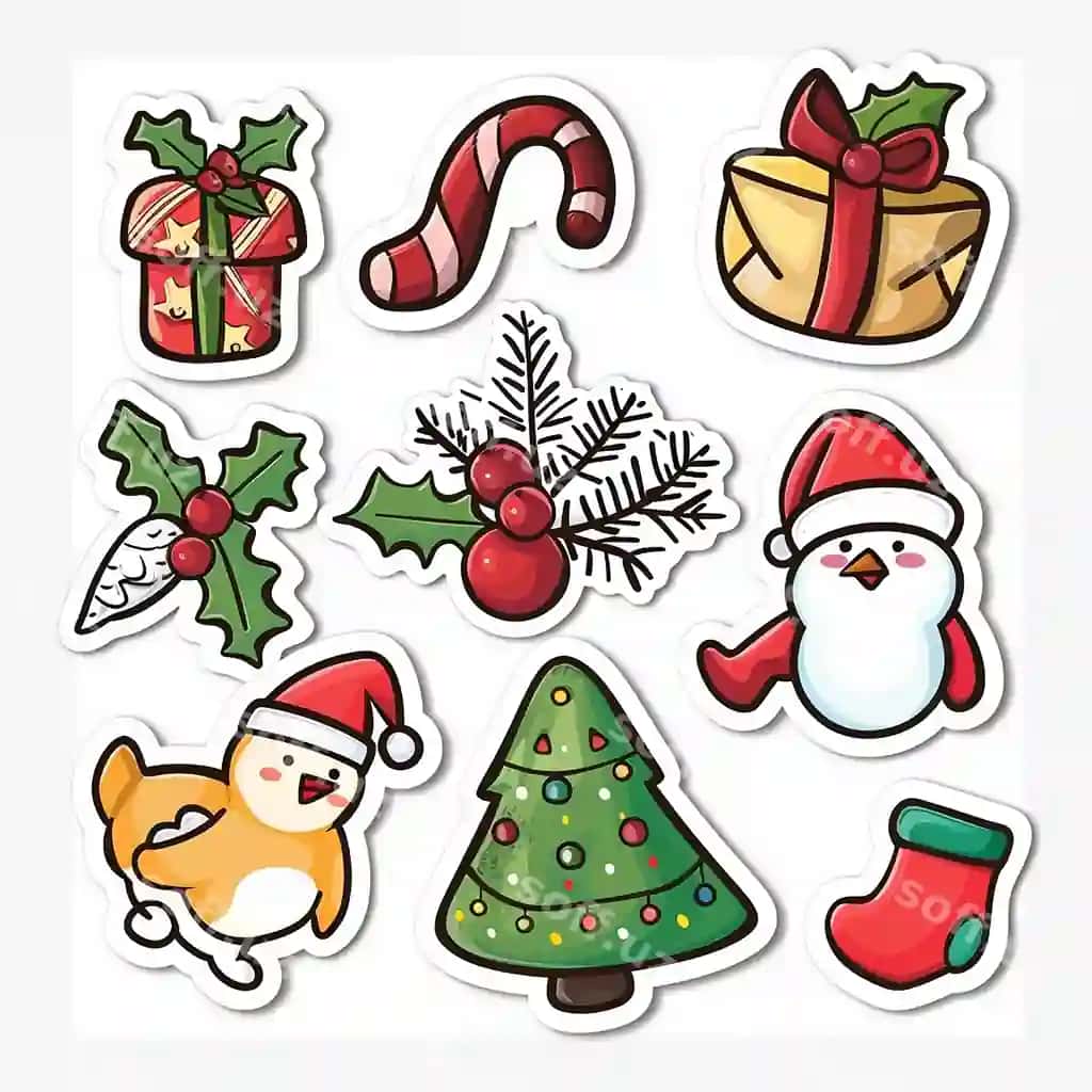 Yangi yil nakleykalar komplekti | Christmas sticker set