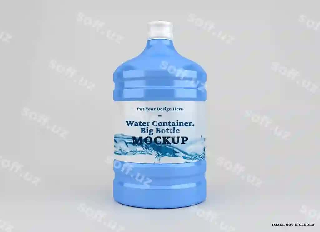 Plastik katta suv kontsyeyner namunasi | Plastic big water container mockup