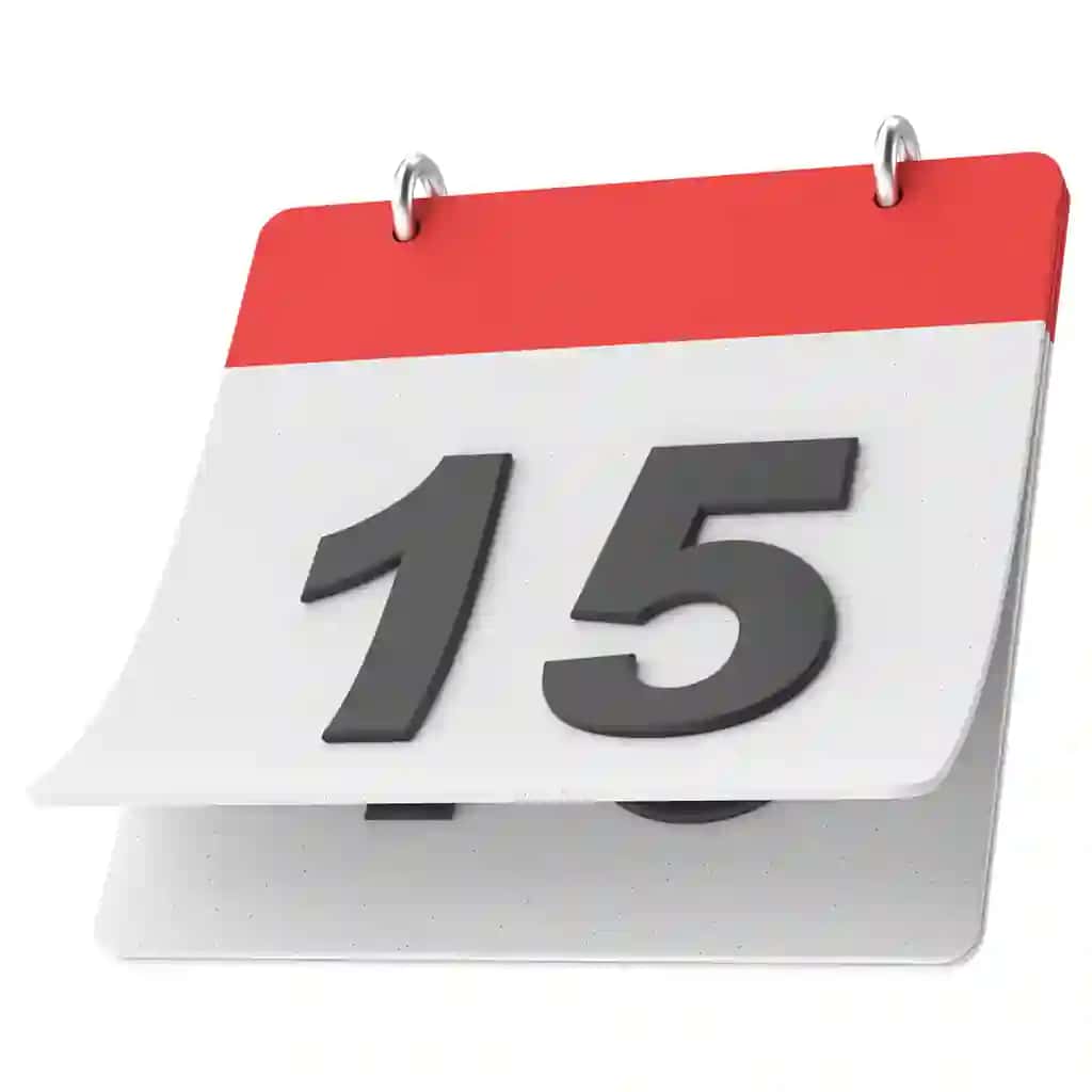 15-o'n beshinchi kun oy taqvimi 3D rasm | 15th fifteenth day month calendar 3d illustration