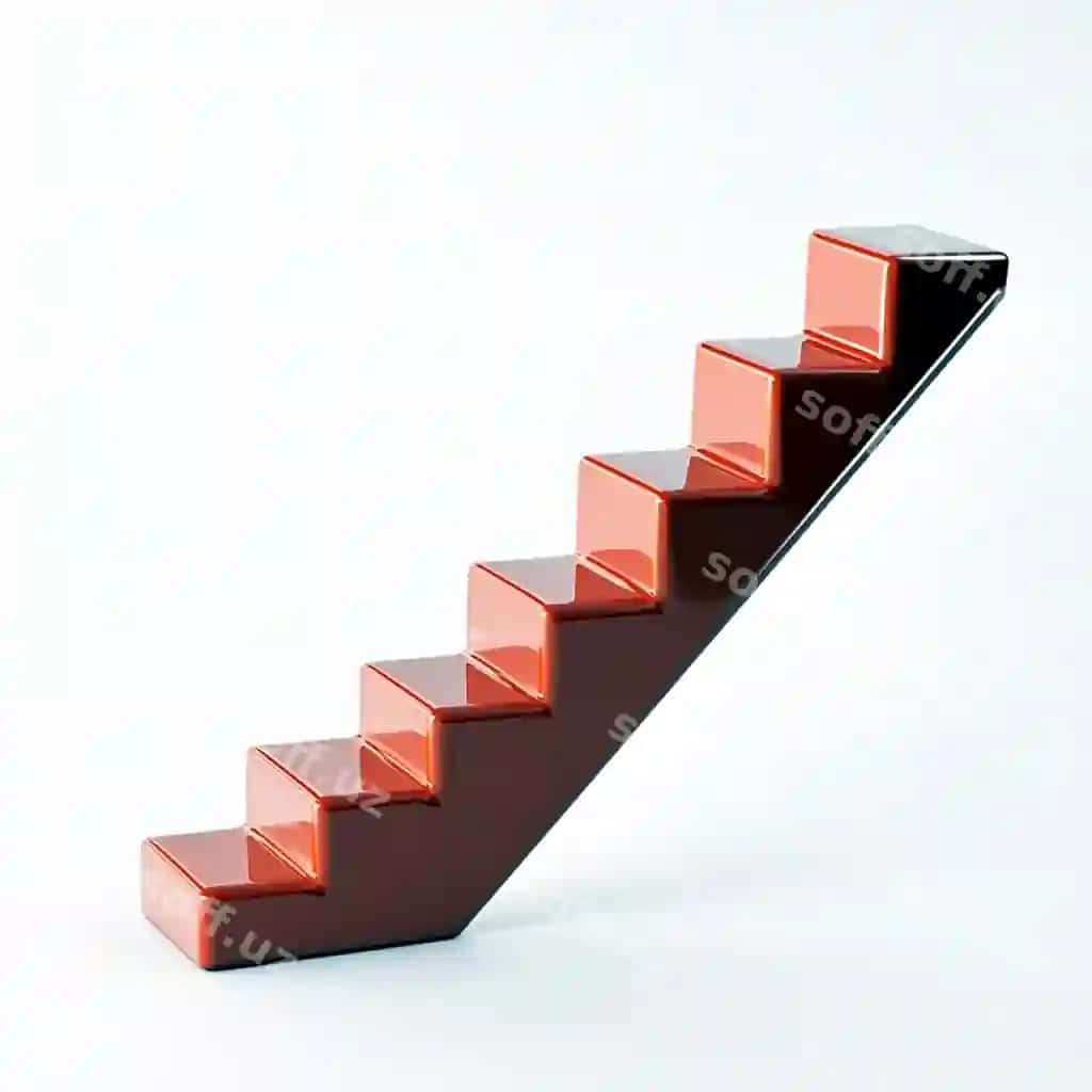 Qizil shaxobcha, qizil qadam bilan, eskalator pastki yozilgan | Red stair case with red step that says escalator bottom