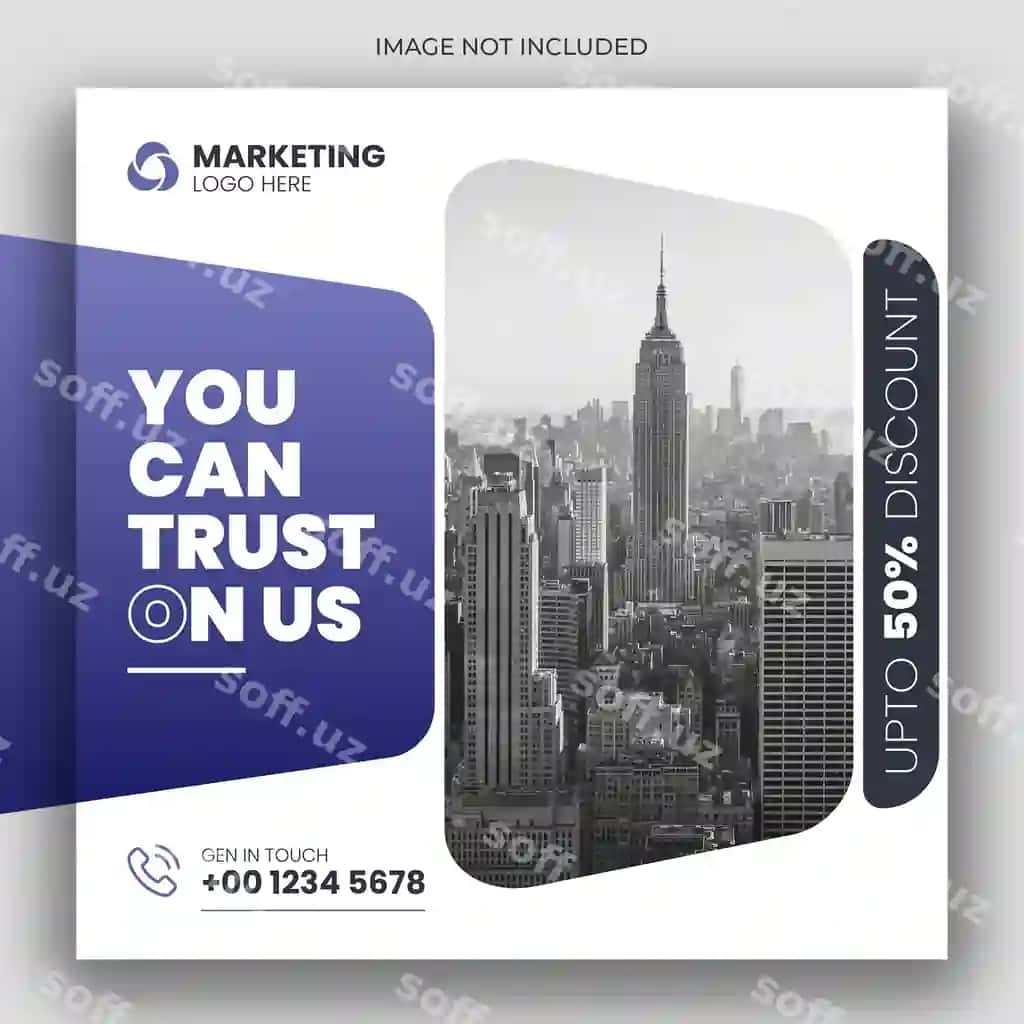 Raqamli marketing veb baner ijtimoiy media post shabloni | Digital marketing web banner social media post template