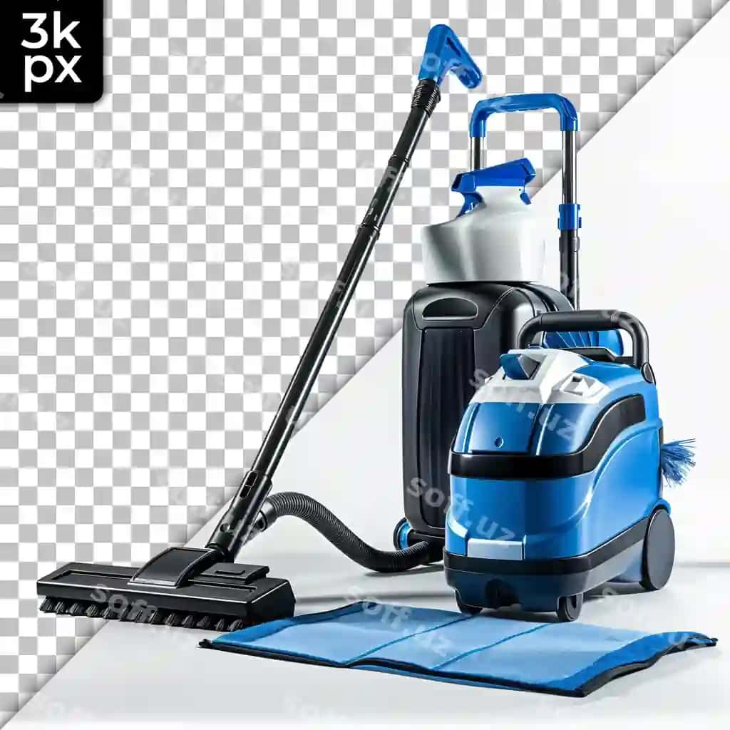 Moviy tutqichli ko'k maysazor - qora ko'k changyutgich | Blue lawn mower with blue handle is black blue vacuum cleaner