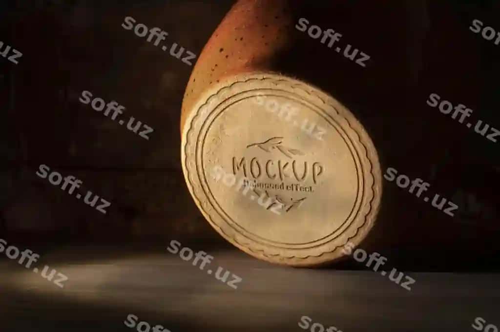 Porselen detali chizilgan pastki modeli | Porcelain piece engraved bottom mockup