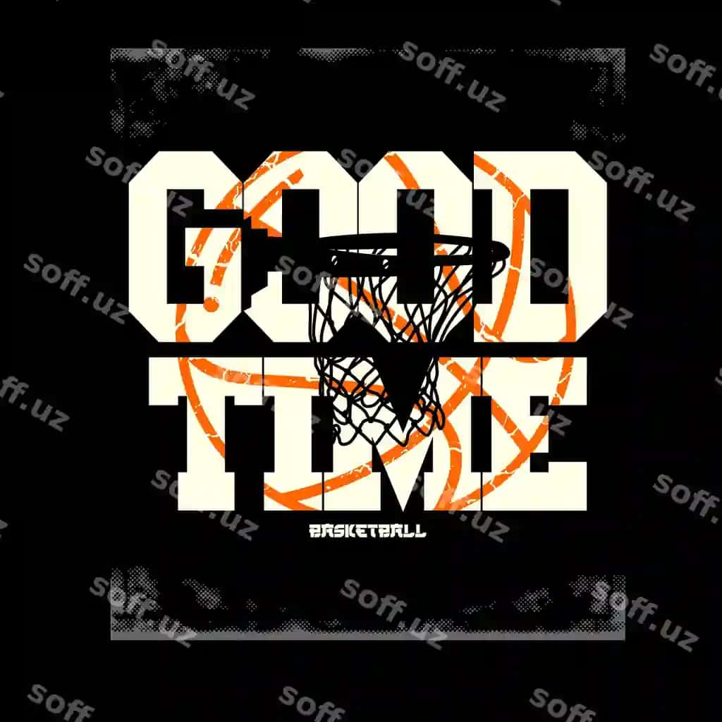 Tipografik vektor illustratsiyasi basketbol mavzusidagi futbolka grafikalari | Typographic vector illustration basketball theme t shirt graphics