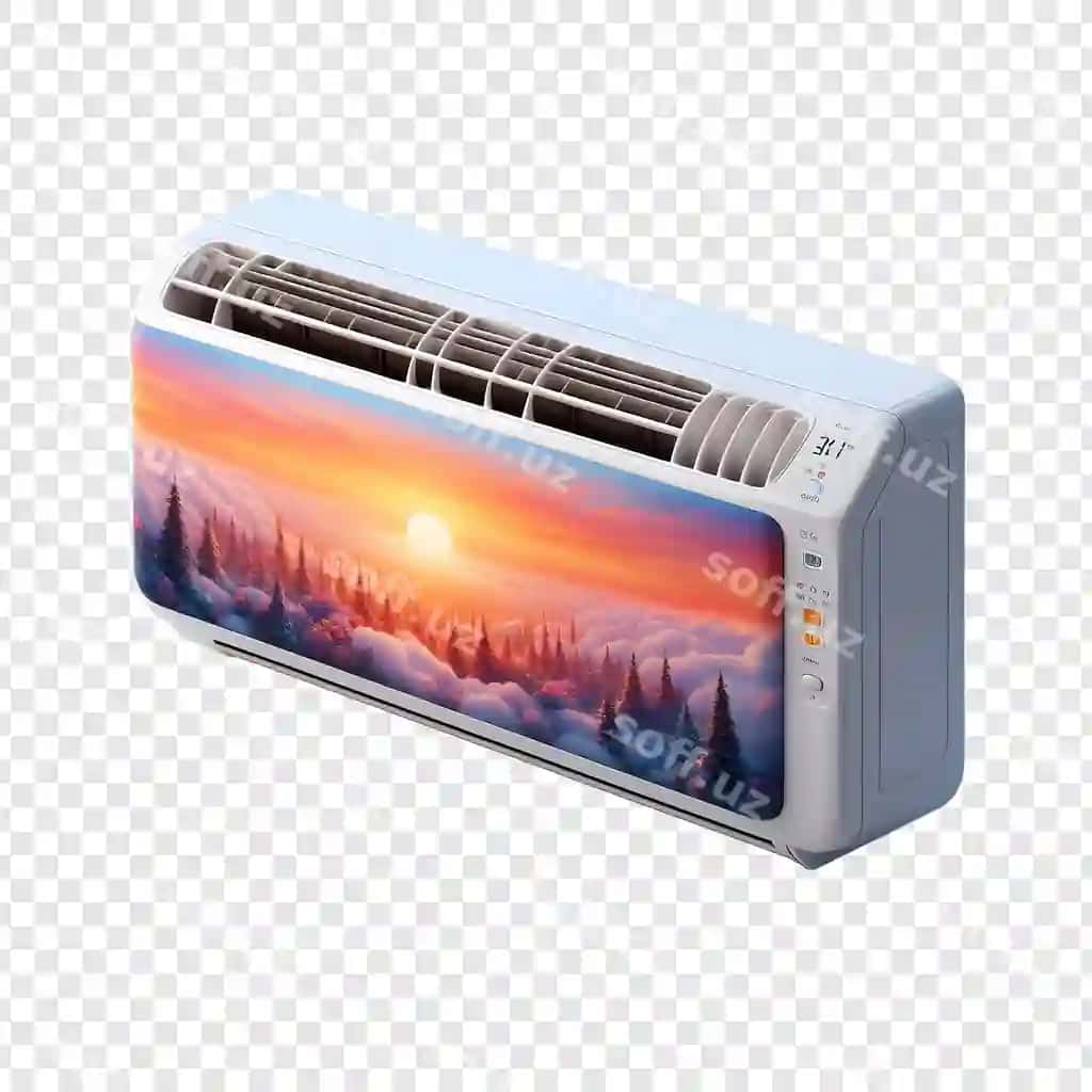 Tog' manzarasi tushirilgan oq toster | White toaster with mountain landscape it