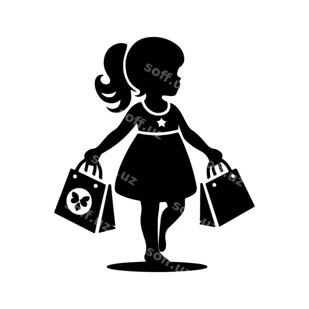 Chiroyli qiz ajralgan salevector illustratsiyasi oq fonda | Cute girl isolated shopping salevector illustration with white background