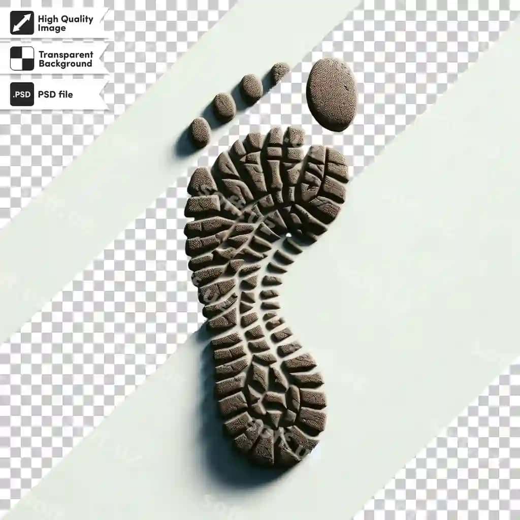 Psd iz qoldirgan fonda shaffof fонд сақноқ маска катмати билан | Psd footprint transparent background with editable mask layer