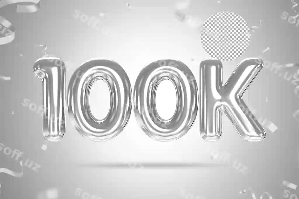 100k izdoshlari kumush sharlar soni | 100k followers silver balloons number