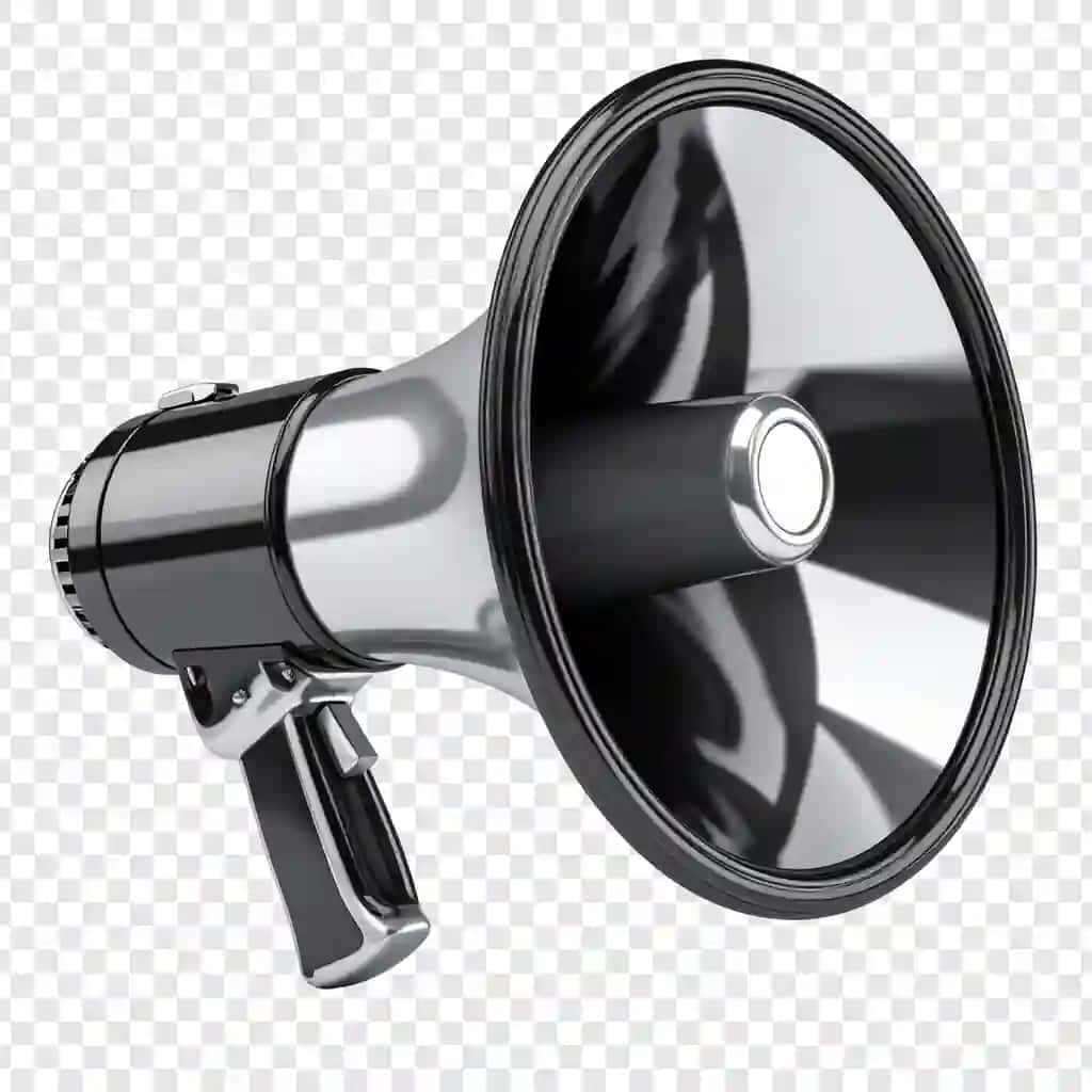 Megafon grafik tasviri izolyatsiya qilingan shaffof fon | Megaphone graphic illustration isolated transparent background