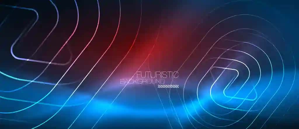 Hitech futuristik mavhum fonda neon porlayotgan texno chiziqlar | Neon glowing techno lines hitech futuristic abstract background