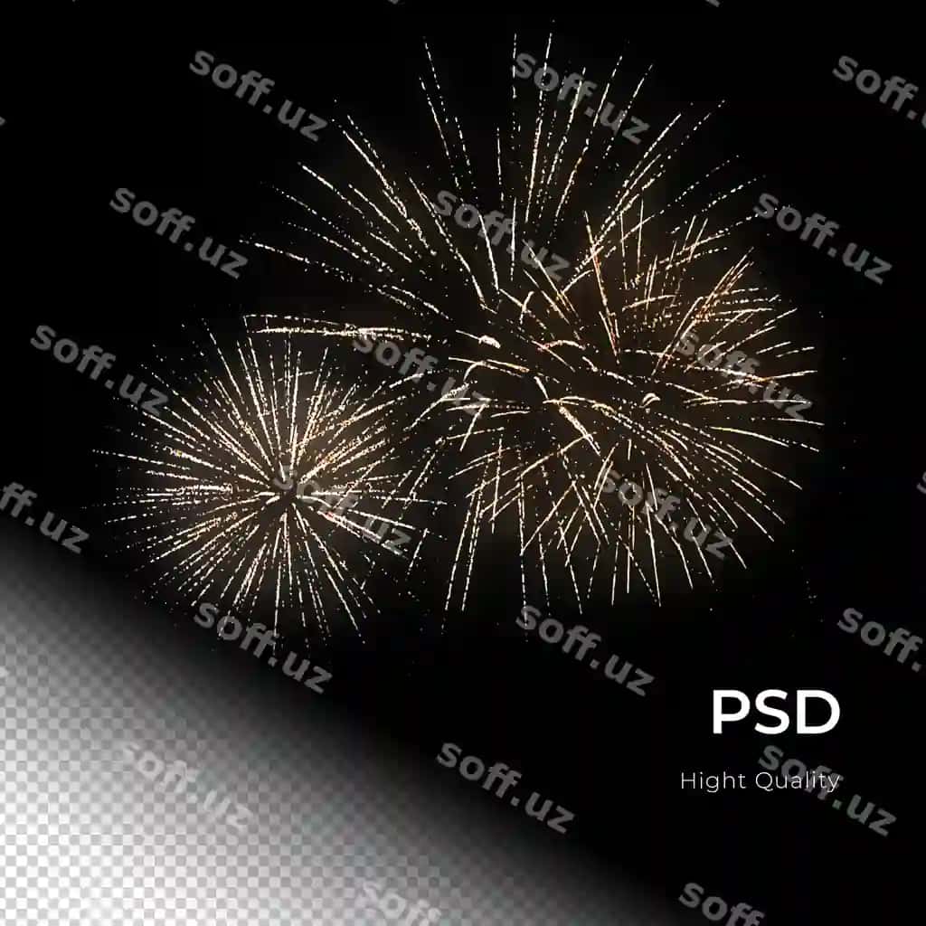 Puskayotlar bayram to'yxachi baxtiyor yangi yil PNG PSD shaffof | Fireworks celebration party happy new years png psd transfarent
