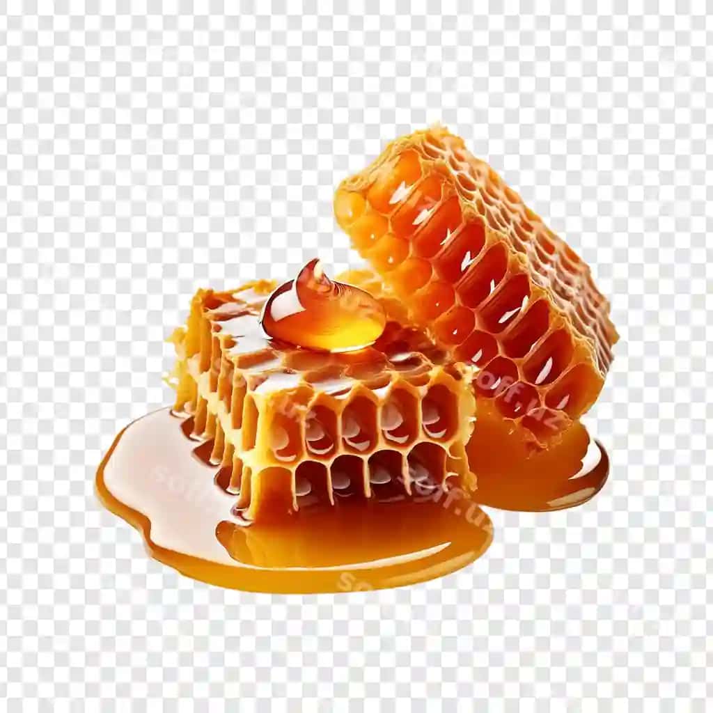 Asal chuqurchalari izolyatsiya qilingan shaffof fon | Honeycomb isolated transparent background