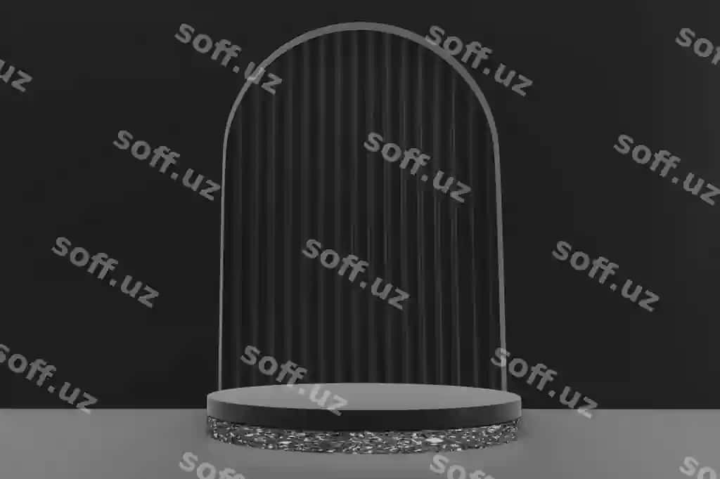 Qora granit podium foni minimal dizayn | Black granite podium background minimal design