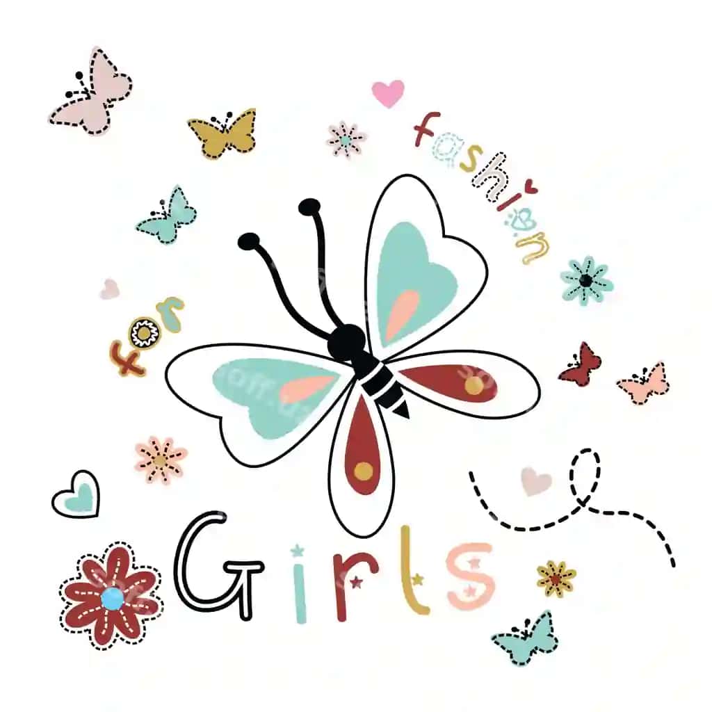Chiroyli keltaklar rangli gulatlar bilan vektor illustratsiyasi | Cute butterflies with colorful flowers vector illustration