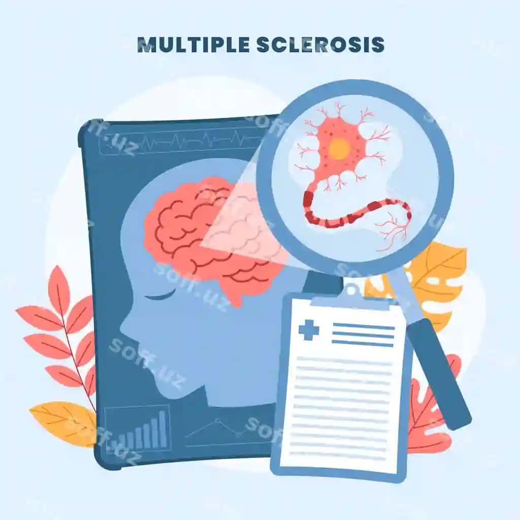 Qo'l bilan chizilgan tekis dizayn ko'p skleroz illustratsiyasi | Hand drawn flat design multiple sclerosis illustration