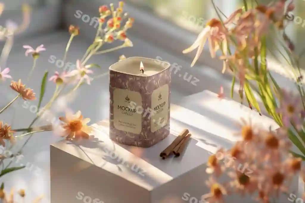 Elegant sham logo mockup | Elegant candle logo mockup