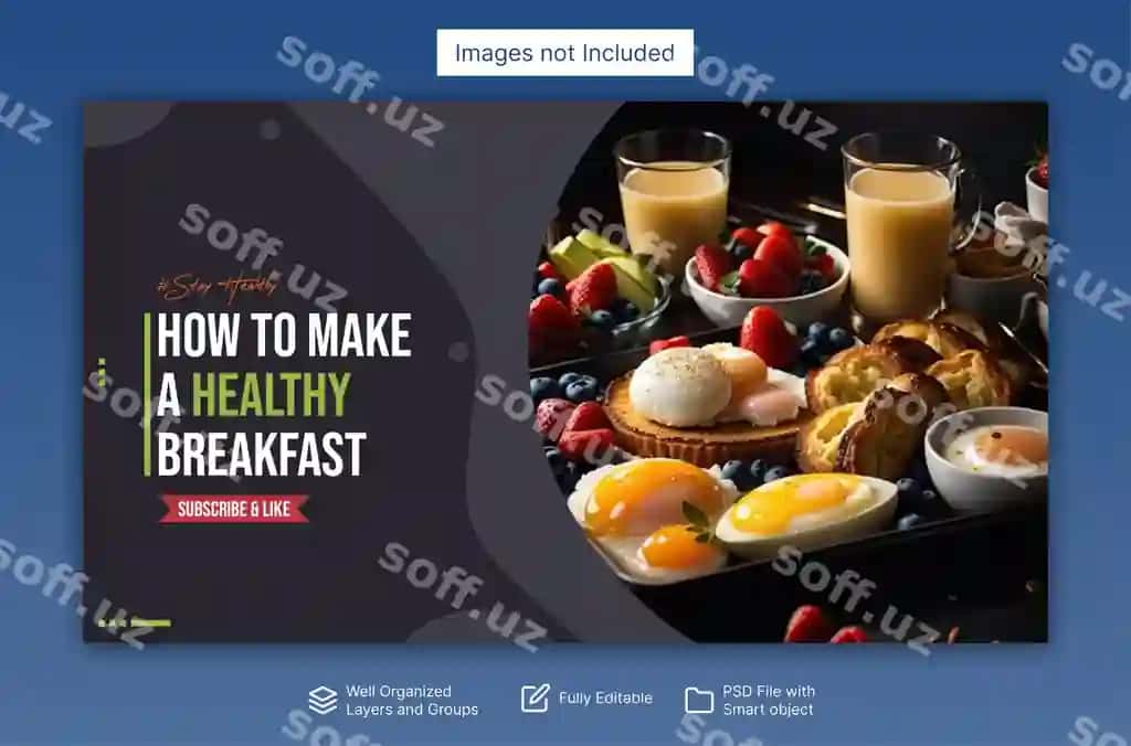 Ovqat Youtube minyaturasi shabloni Ovqat veb banner shabloni | Food youtube thumbnail template food web banner template