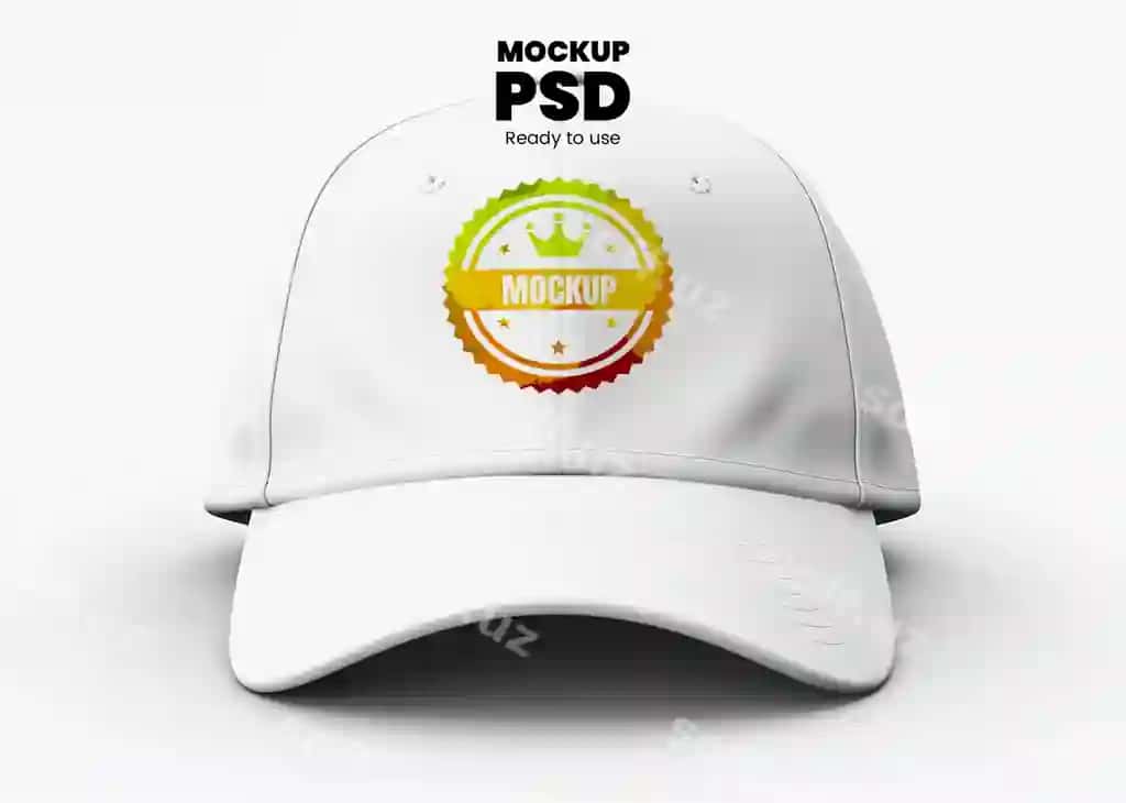 Psd mockup oq qalpak 9forty uslubi oq fonda | Psd mockup white hat 9forty style with white background