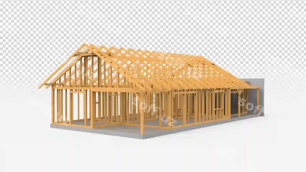 Uy qurilishi shaffof orqa fon | House construction with transparent background