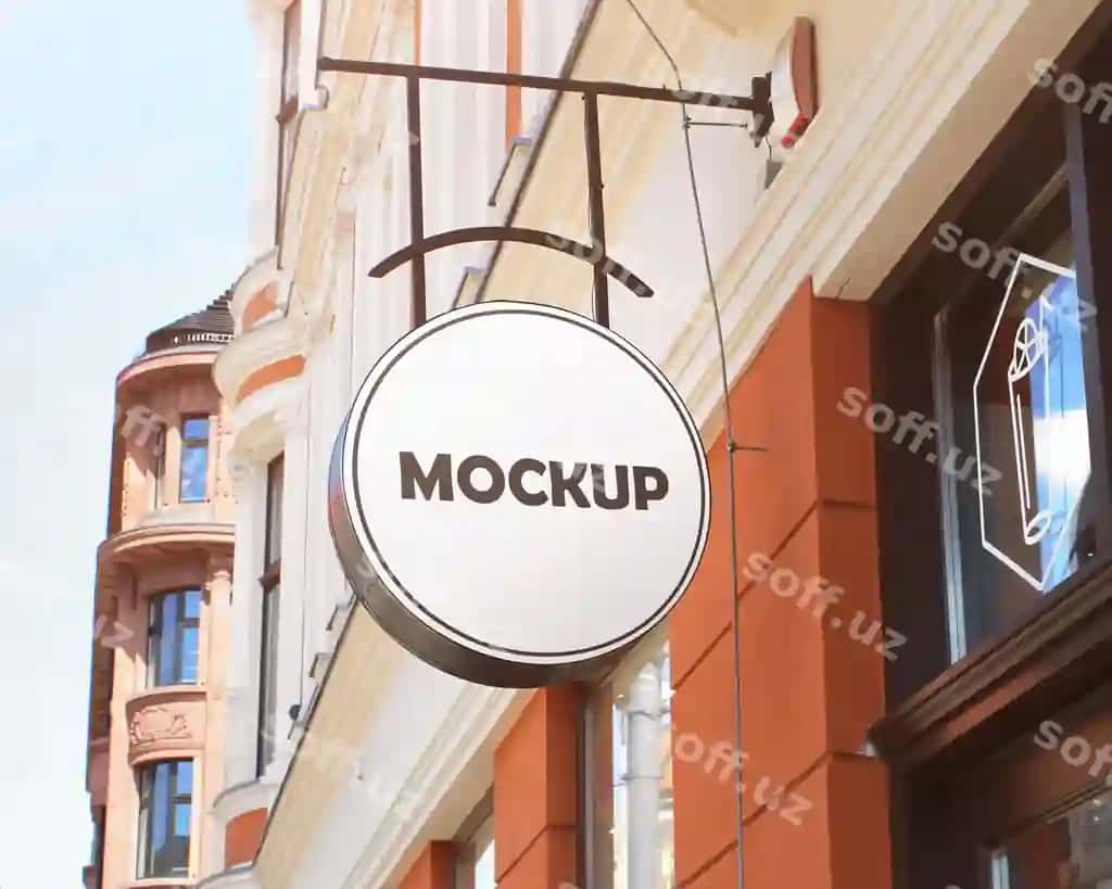 Bepul psd mockup belgi do'koni nomlangan mockup | Free psd mockup sign store called mockup 2
