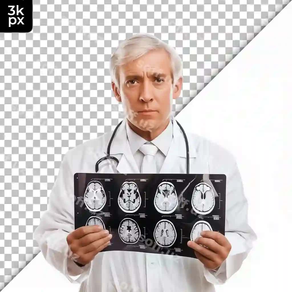 Nevrolog ajraltirilgan shaffof fonda | Neurologist isolated transparent background