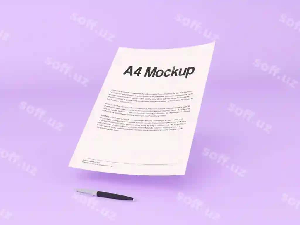 Binafsha rangli fon hujjatining maketi | Document purple background mock up