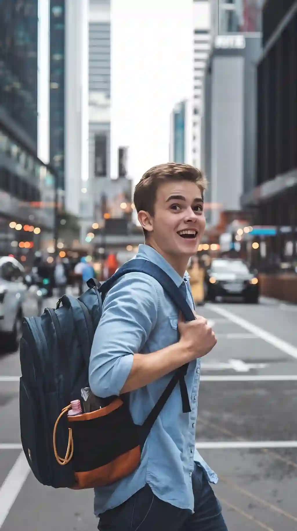 To‘liq quvvatga ega ryukzak talaba | Student with backpack full energy