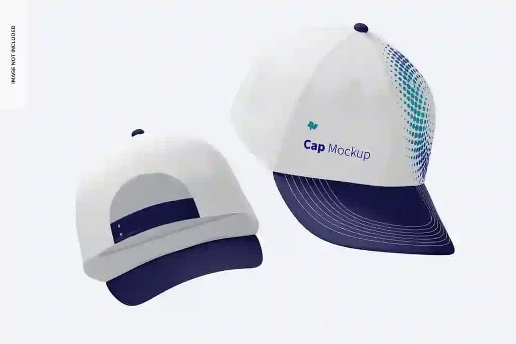 Suzuvchi qalpoq maketi | Caps mockup floating