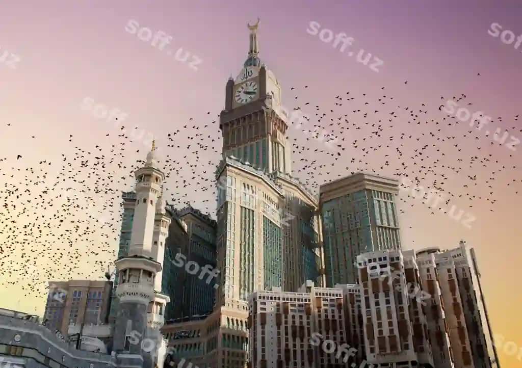 Qiros soat tori Makkah, Saudi Arabiya | Royal clock tower makkah makkah saudi arabia