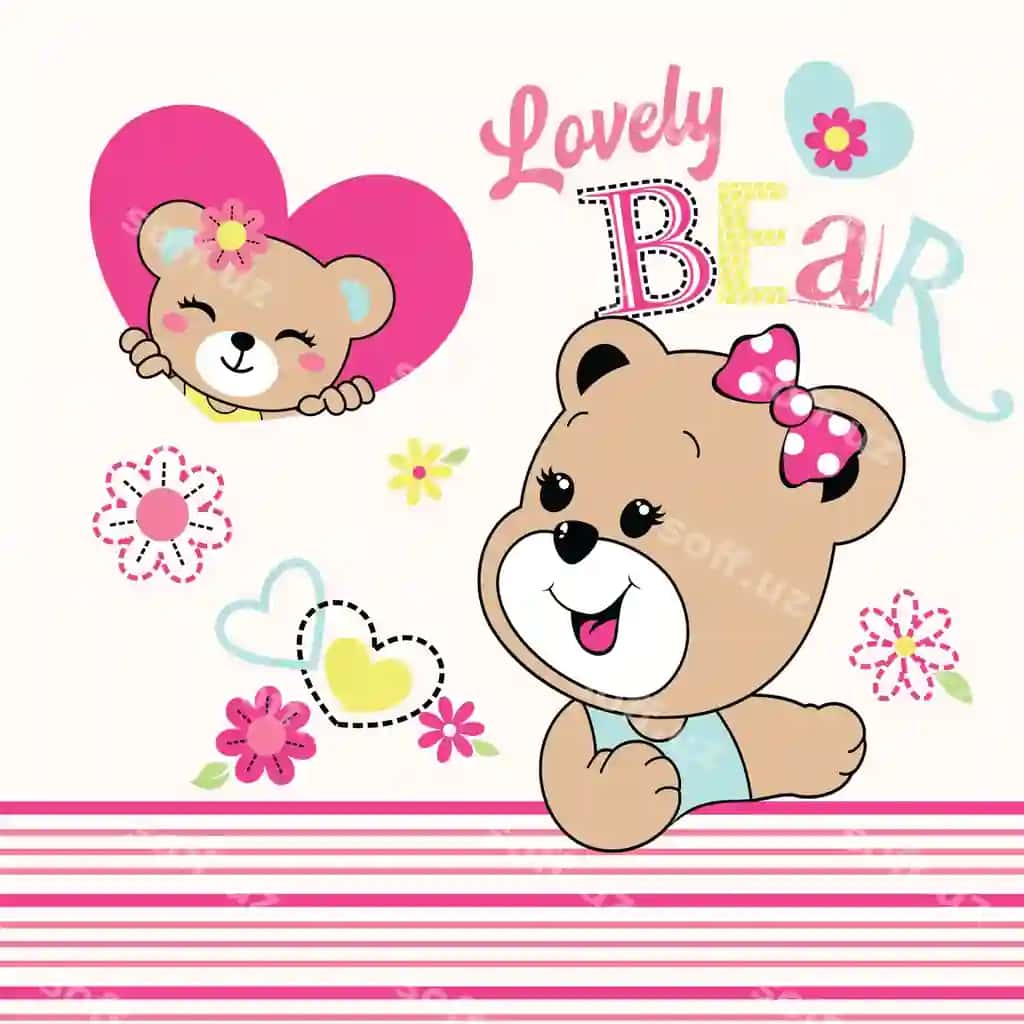 Baxtli o'yin chiroyli ayiq vektor illustratsiyasi | Happy play beautiful bear vector illustration