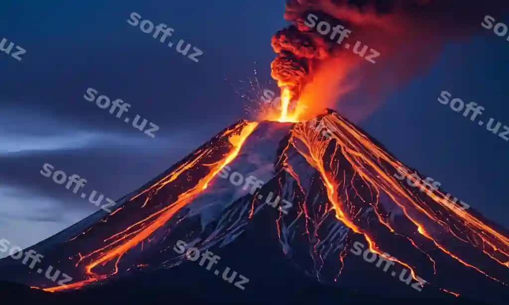 Chiquvchi vulqon telefoto objektivdan ko'rinishi | Erupting volcano as seen from telephoto lens