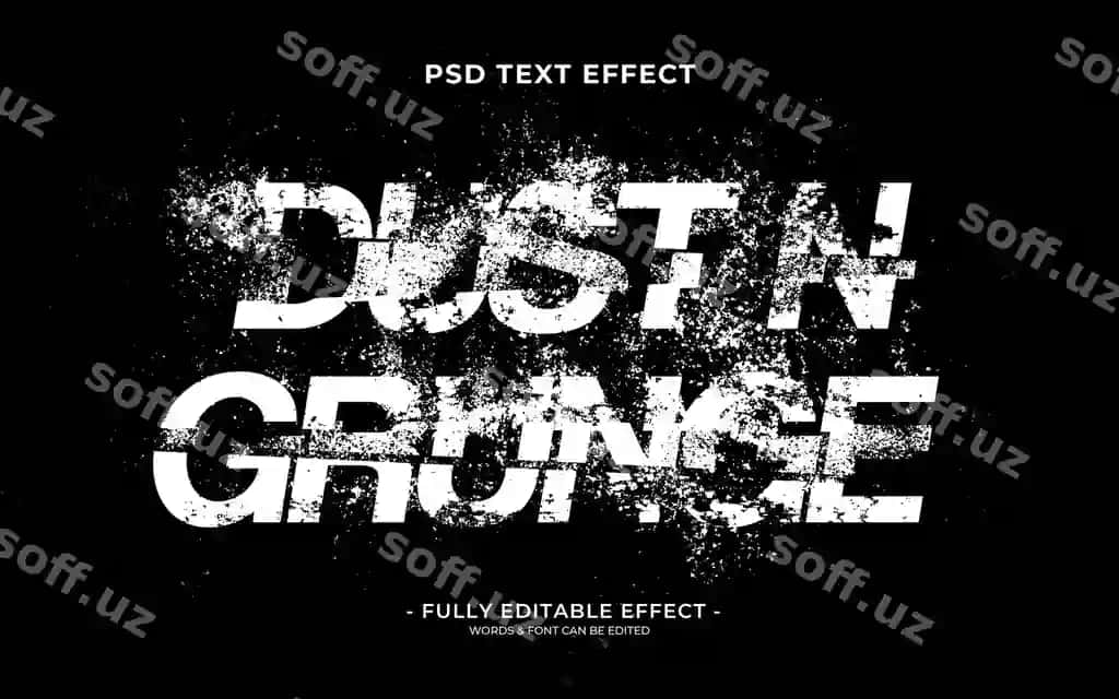 Grunge zanglagan matn effekti | Grunge rusty text effect