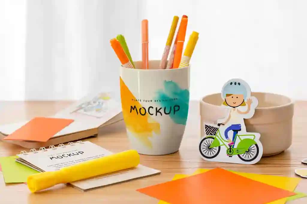 Stol statsionar maket dizayni | Desk stationary mockup design