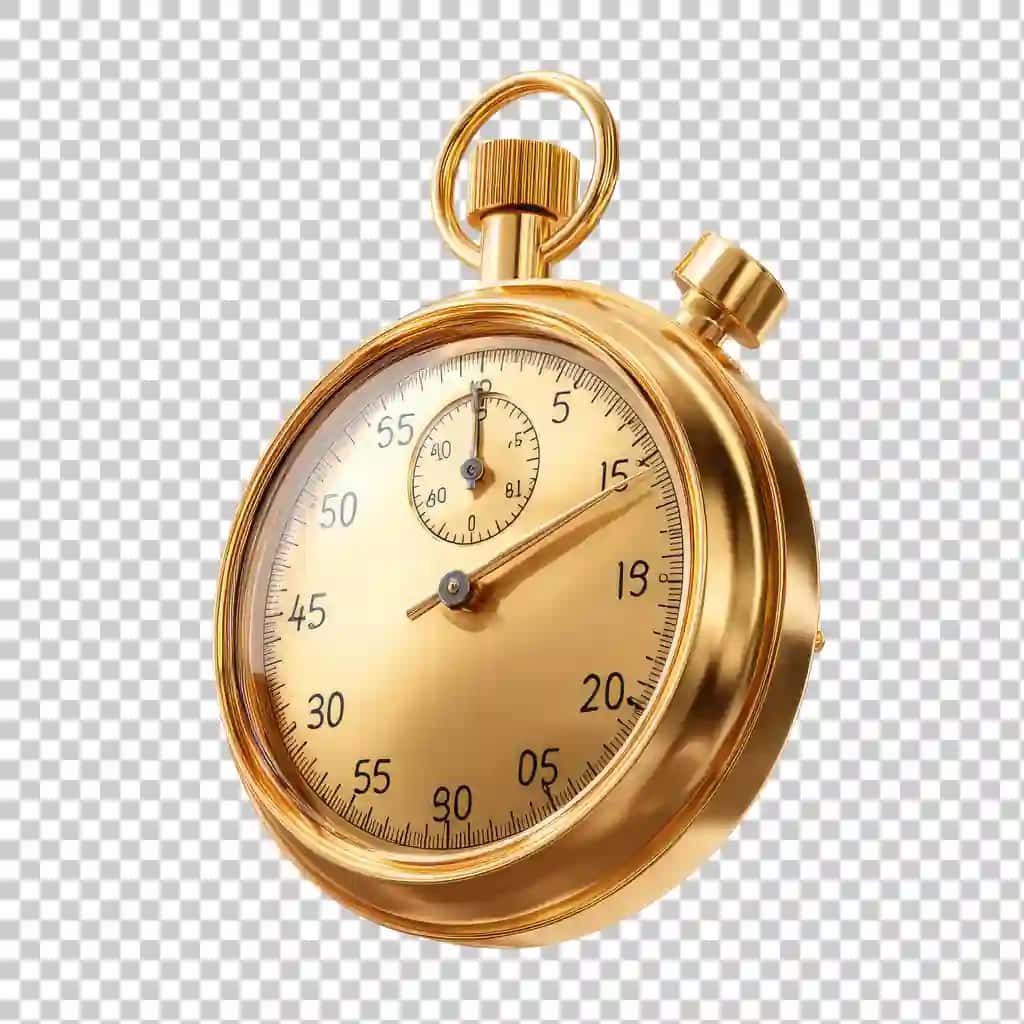 Ko'rinadigan vaqt ko'rsatkichi shaffof, batafsil oltin cho'ntak soati | Detailed golden pocket watch with visible time display transparent