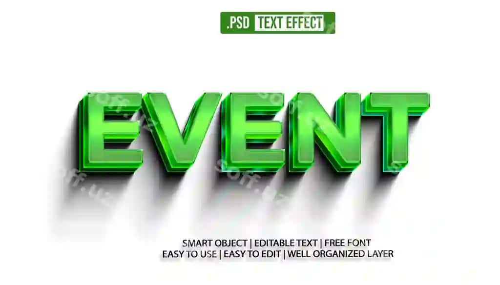 Psd tadbir 3d tahrir qilish mumkin matn effekti photoshop uslubi | Psd event 3d editable text effect photoshop style