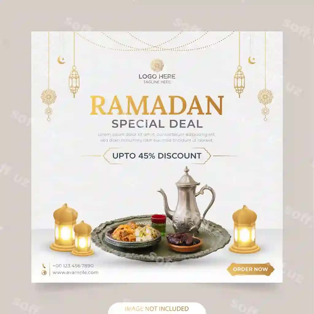 Ramazon kareem sotuv baneri ijtimoiy tarmoqlar uchun post shabloni | Ramadan kareem sale banner social media post template