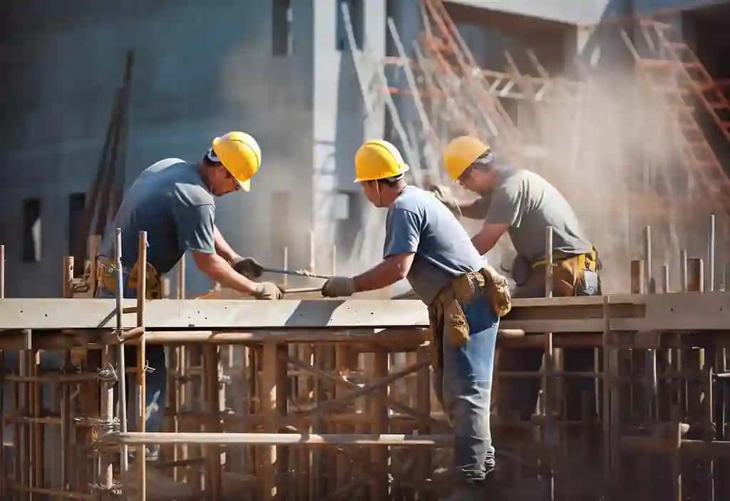Foto qurilish sayt muhandislar ishchilar mehnati | Photo construction site engineers workers labors