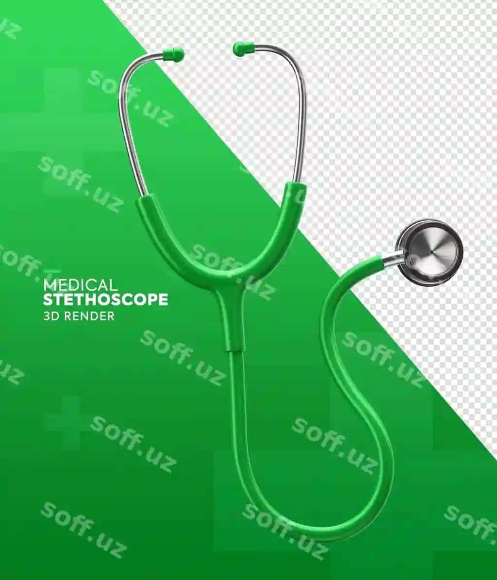 Realistik tibbiy stetoskop 3d render | Realistic medical stethoscope 3d render