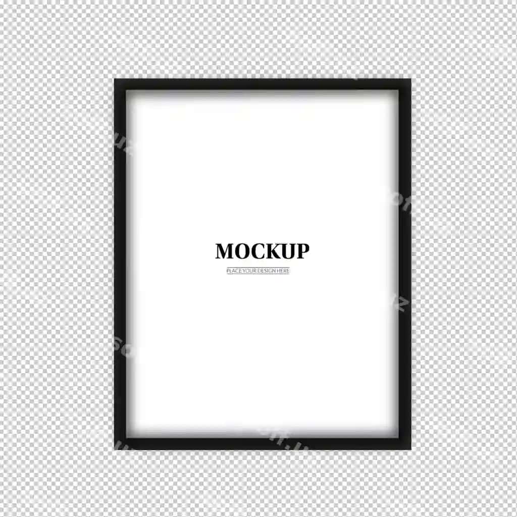 Psd vertikal fotosurat qora ramka maketi | Psd vertical photo black frame mockup