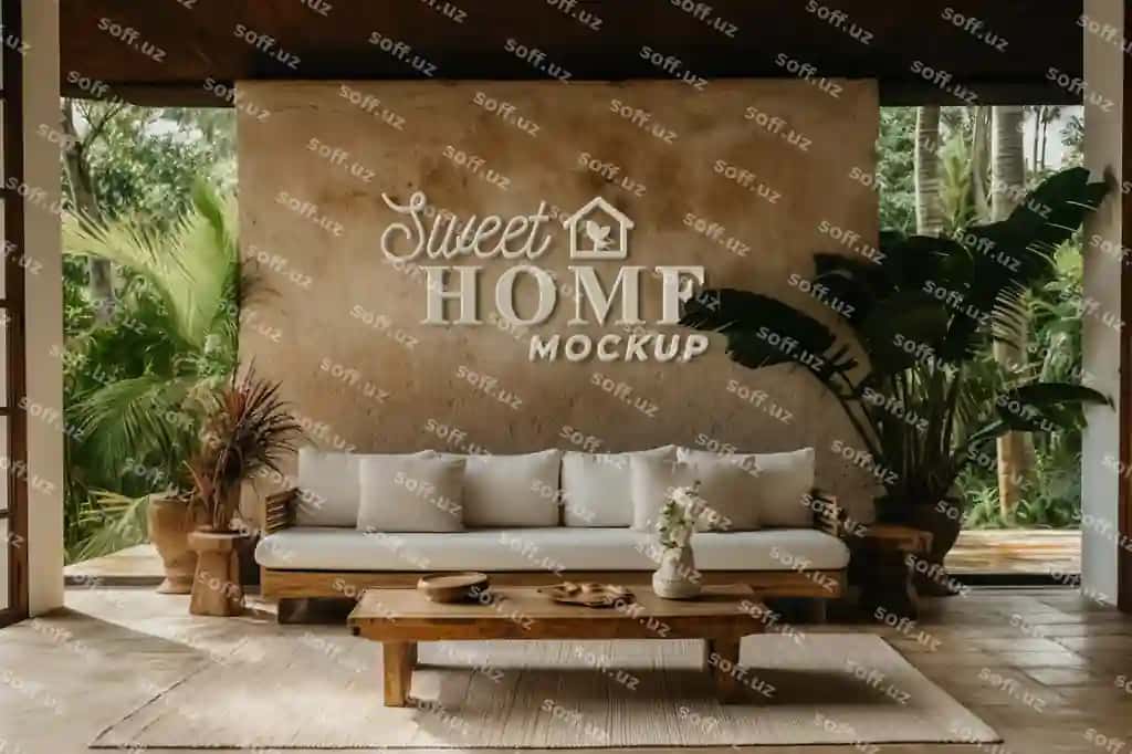 Braziliya folklorining interyer dizayni maketi | Brazilian folklore interior design mockup