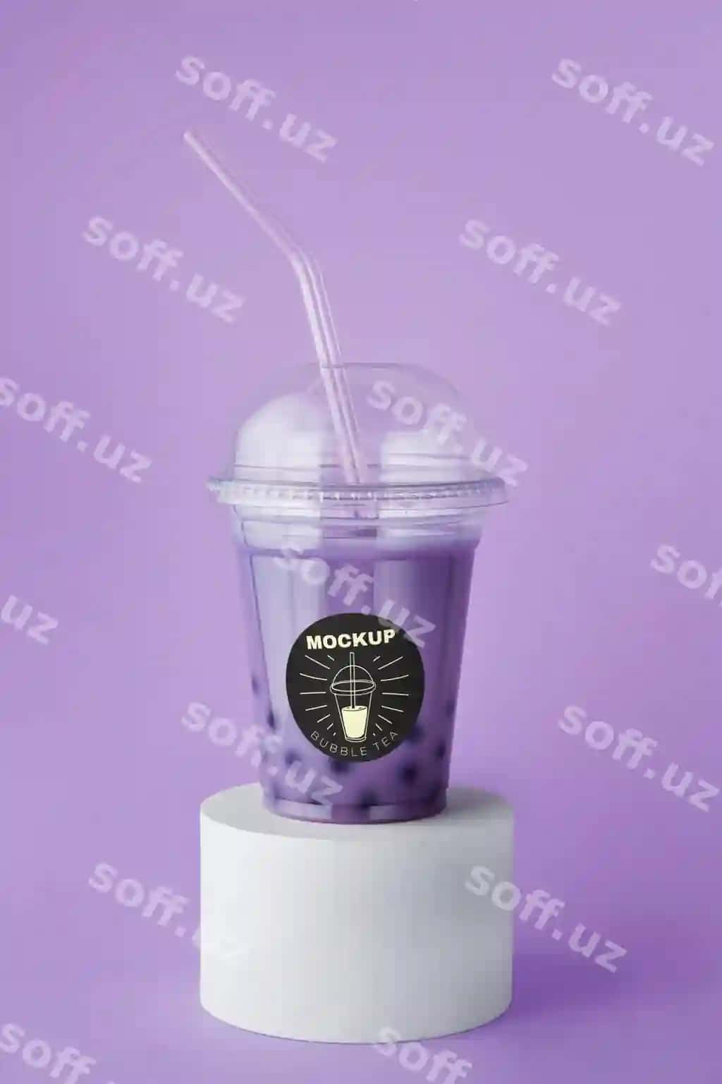 Somonli pufakli choy plastik stakanini ko'ring | View bubble tea plastic cup with straw