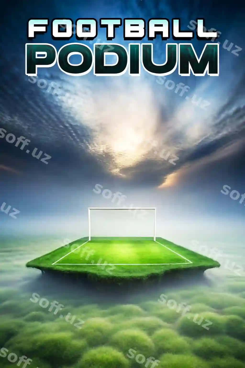 Futbol mahsuloti uchun 3D podium ko'rsatish poster fon. | Soccer product 3d podium display poster background