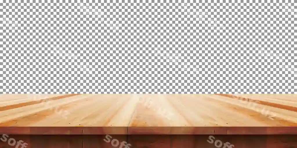 Bo'sh yog'ochli stol shaffof orqa fonda | Empty wooden table transparent background
