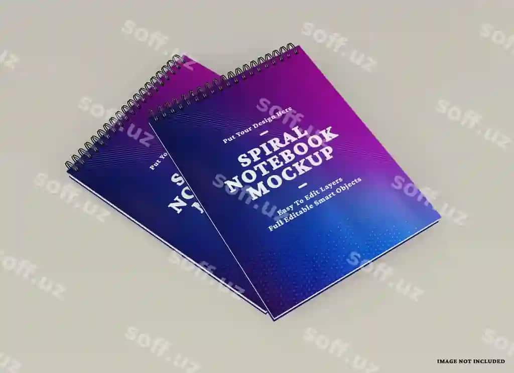 Haqiqiy spiral daftar maketi | Realistic spiral notebook mockup