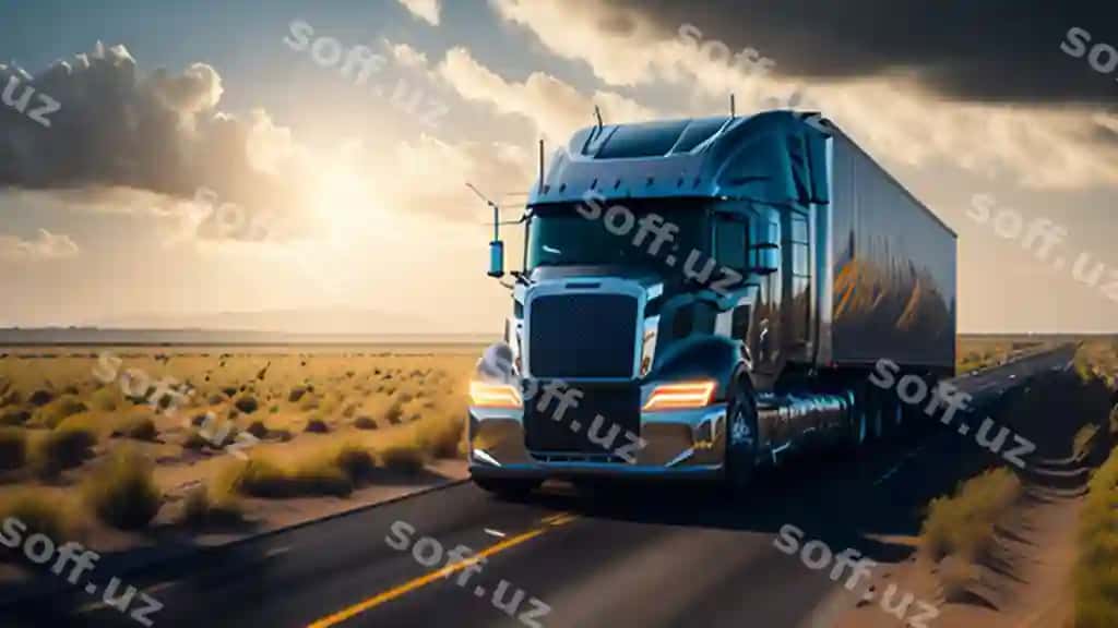 Yuk avtomobili avtomagistral quyosh botishi | Truck highway sunset