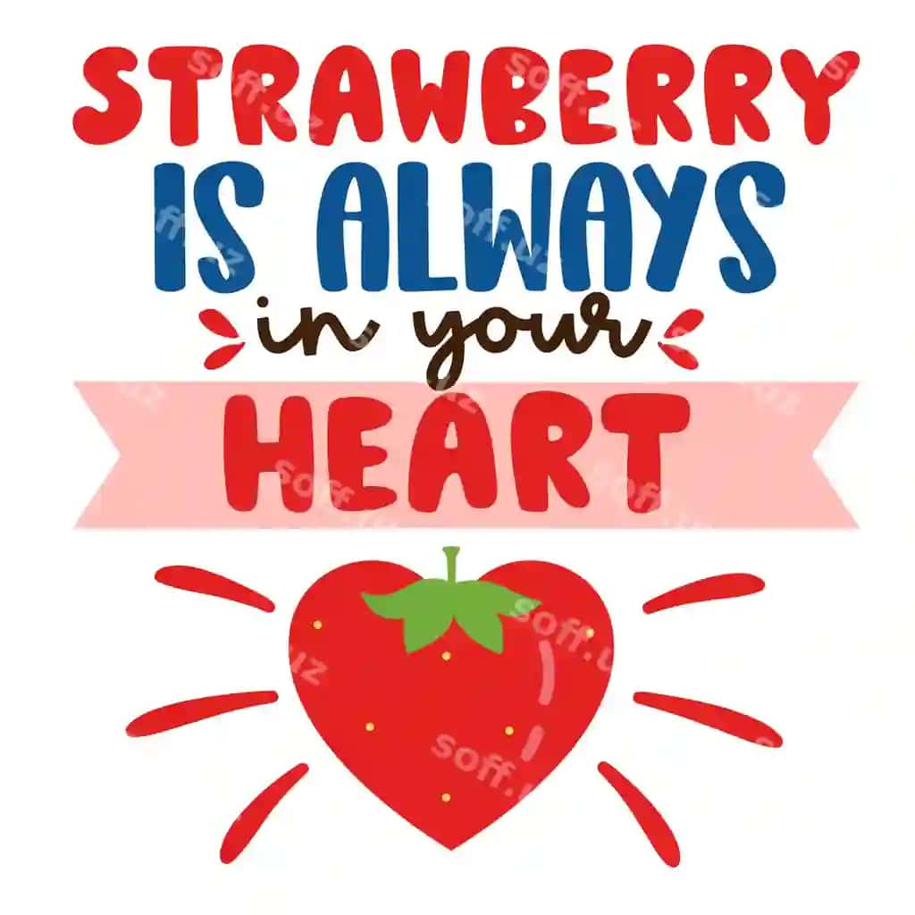 Qulupnay harflari bilan tabriklash kartasi dizayni belgilari sport illyustratsiyasi | Strawberry lettering greeting card design signs sport illustration