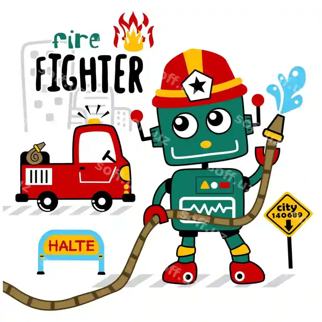 Robot yoqishni exbarat qiluvchi g'alati animale kartooni | Robot fire fighter funny animal cartoon