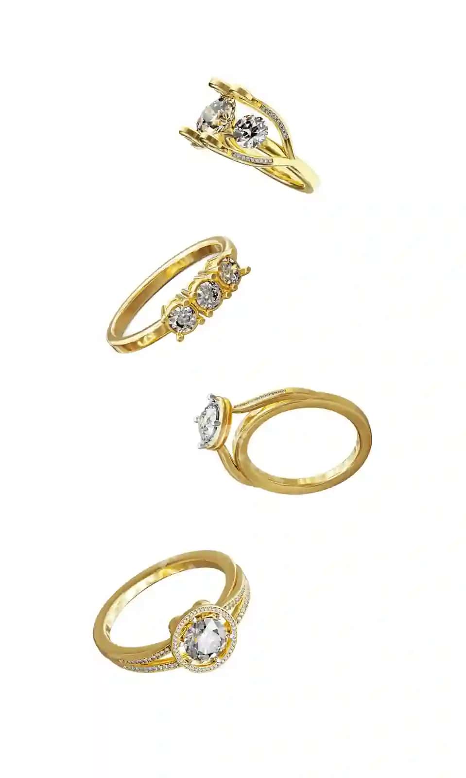 Olmos uzuk izolyatsiya qilingan oq fon 3D render | Diamond ring isolated white background 3d render