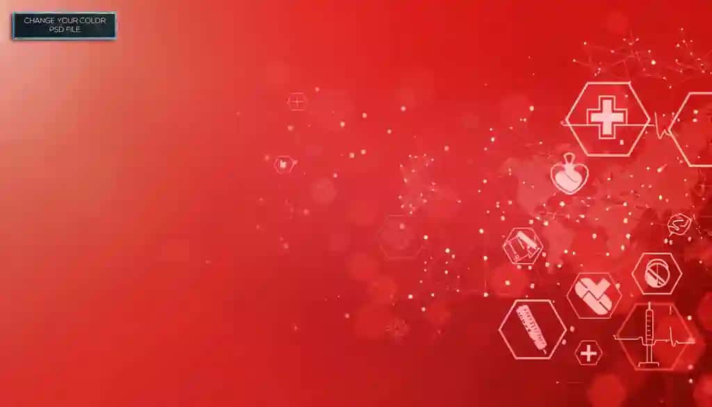 Mavhum vektor tasviri tibbiy tarmoq qizil fon bilan | Abstract vector illustration medical network red background with